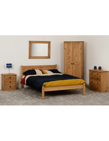 Maya 4FT Bedframe - Distressed Waxed Pine