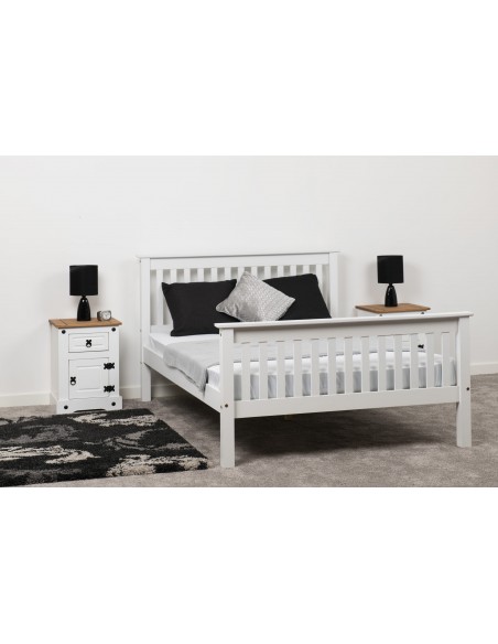 Monaco 4ft High End Bedframe - White