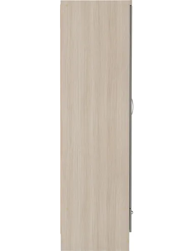 Nevada 2 Door 1 Drawer Wardrobe - Grey Gloss/Light Oak