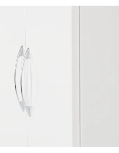 Nevada 2 Door 1 Drawer Wardrobe - White Gloss