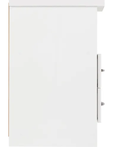 Nevada 2 Drawer Bedside Locker - White Gloss