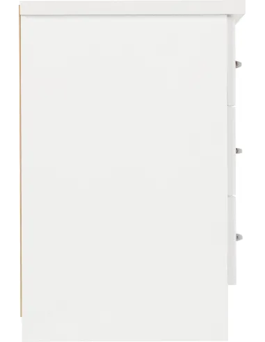 Nevada 3 Drawer Bedside Locker - White Gloss