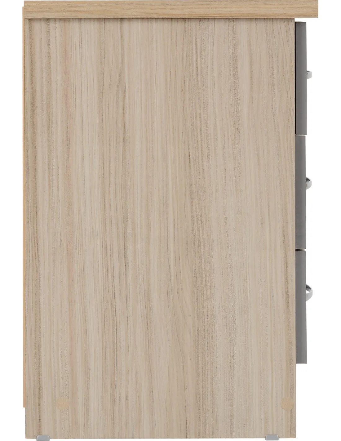 Nevada 3 Drawer Bedside Locker Grey Gloss/Light Oak