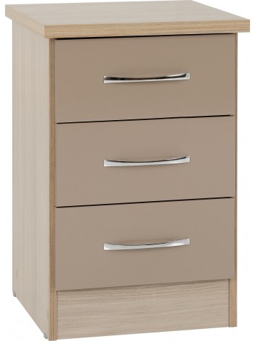 Nevada 3 Drawer Bedside...