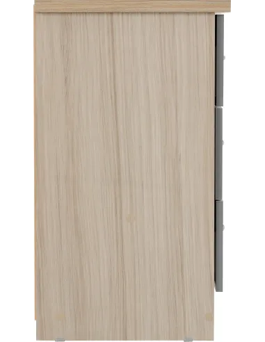 Nevada 3 Drawer Chest - Grey Gloss/Light Oak Effect Veneer