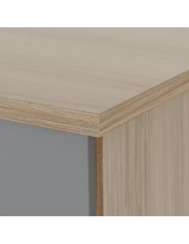 Nevada 3 Drawer Chest - Grey Gloss/Light Oak Effect Veneer