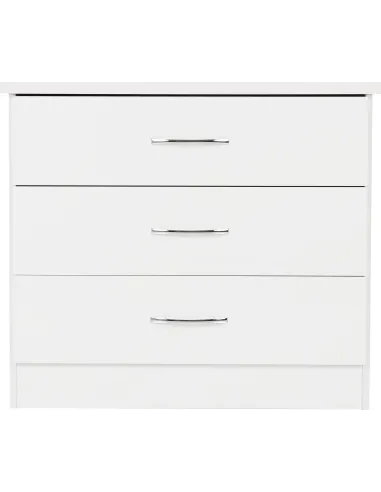 Nevada 3 Drawer Chest - White Gloss