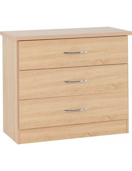 Nevada 3 Drawer Chest - Sonoma Oak