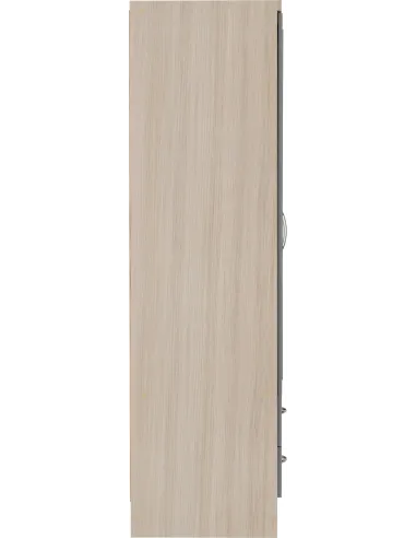 Nevada 4 Door 2 Drawer Wardrobe - Grey Gloss/Light Oak Effect Veneer