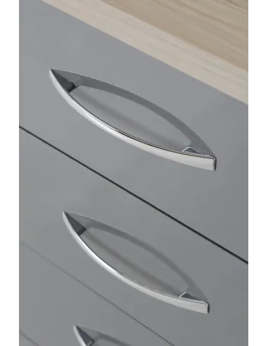 Nevada Dressing Table Set - Grey Gloss/Light Oak Effect Veneer