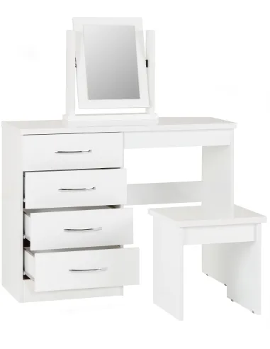 Nevada Dressing Table Set - White Gloss