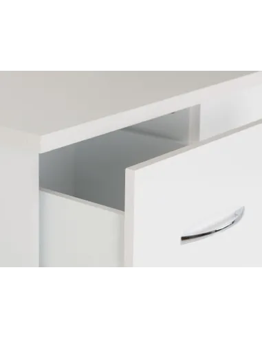 Nevada 5 Drawer Low Wardrobe - White Gloss