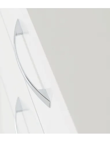 Nevada 5 Drawer Narrow Chest - White Gloss