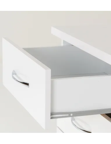 Nevada 5 Drawer Narrow Chest - White Gloss
