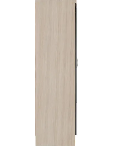 Nevada 6 Door 2 Drawer Wardrobe - Grey Gloss/Light Oak Effect Veneer