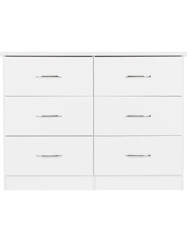 Nevada 6 Drawer Chest - White Gloss
