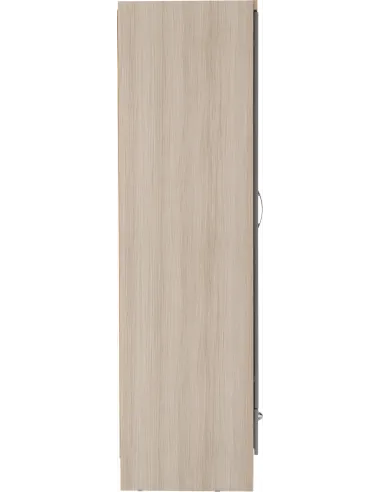 Nevada Mirrored 2 Door Wardrobe - Grey Gloss/Light Oak Effect Veneer
