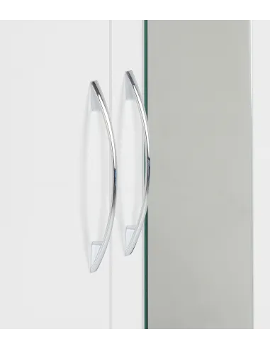 Nevada Mirrored 2 Door Wardrobe - White Gloss