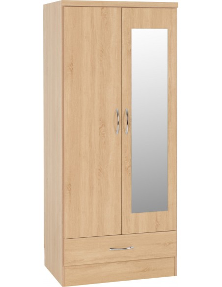 Nevada 2 Door Mirrored Wardrobe - Sonoma Oak