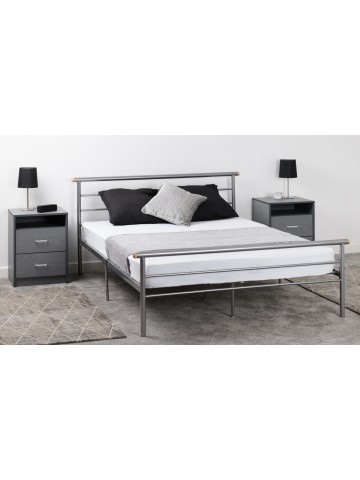 Orion 4FT6 Bedframe - Silver