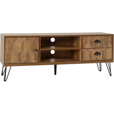 Ottawa 1 Door 2 Drawer TV Unit - Medium Oak Effect