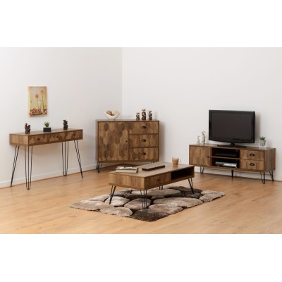 Ottawa 1 Door 2 Drawer TV Unit - Medium Oak Effect