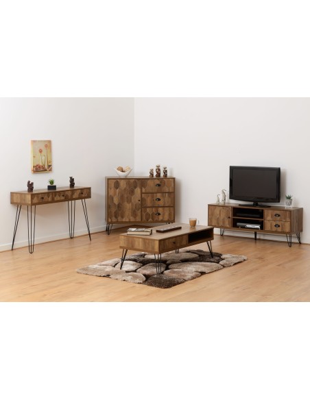 Ottawa 1 Door 2 Drawer TV Unit - Medium Oak Effect