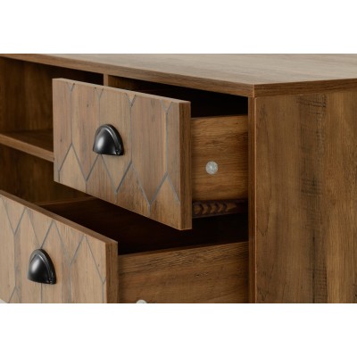 Ottawa 1 Door 2 Drawer TV Unit - Medium Oak Effect