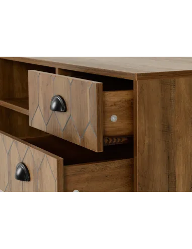 Ottawa 1 Door 2 Drawer TV Unit - Medium Oak Effect