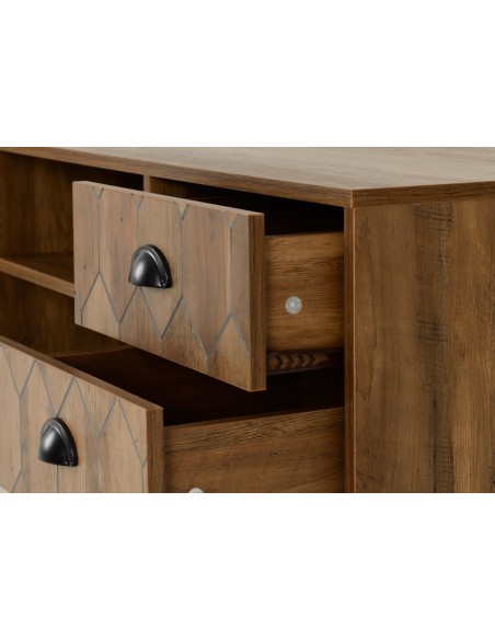 Ottawa 1 Door 2 Drawer TV Unit - Medium Oak Effect