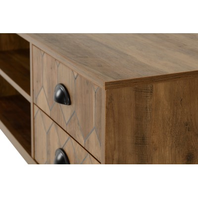 Ottawa 1 Door 2 Drawer TV Unit - Medium Oak Effect