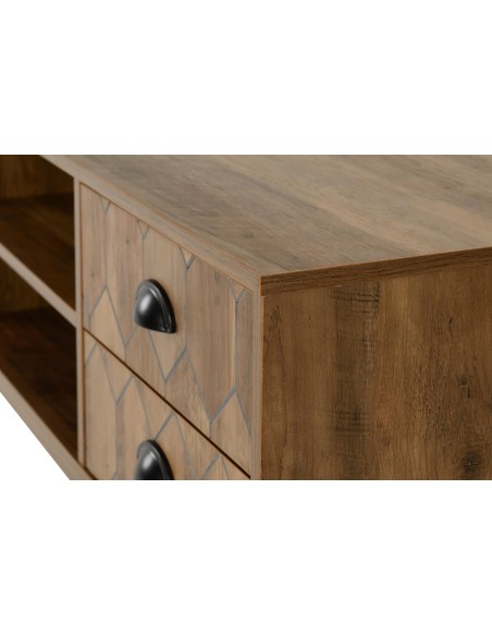 Ottawa 1 Door 2 Drawer TV Unit - Medium Oak Effect