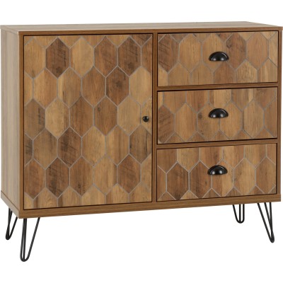 Ottawa 1 Door 3 Drawer Sideboard - Medium Oak Effect