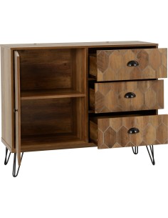 Ottawa 1 Door 3 Drawer Sideboard - Medium Oak Effect 2