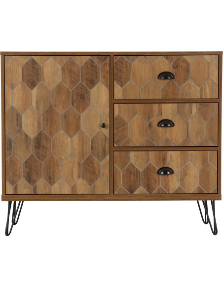Ottawa 1 Door 3 Drawer Sideboard - Medium Oak Effect