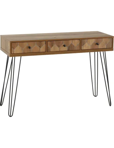 Ottawa 3 Drawer Console Table - Medium Oak Effect