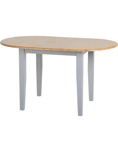 Oxford Extending Dining Set (x4 Chairs) - Grey/Natural Oak/Grey Fabric