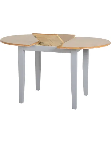 Oxford Extending Dining Set (x4 Chairs) - Grey/Natural Oak/Grey Fabric