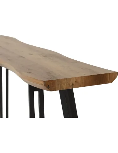 Quebec Wave Edge Console Table - Medium Oak Effect