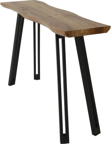 Quebec Wave Edge Console Table - Medium Oak Effect