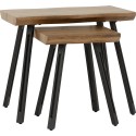 Quebec Wave Edge Nest Of Tables - Medium Oak Effect