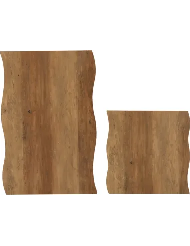 Quebec Wave Edge Nest Of Tables - Medium Oak Effect