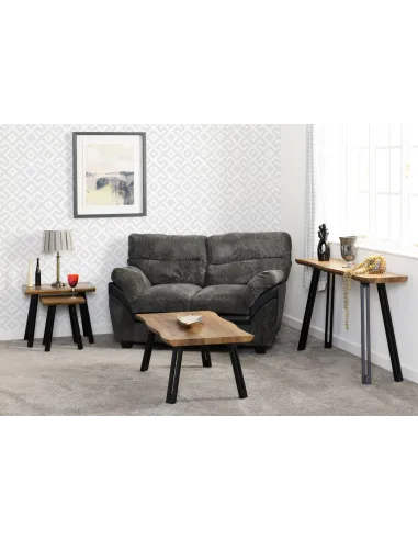 Quebec Wave Edge Nest Of Tables - Medium Oak Effect