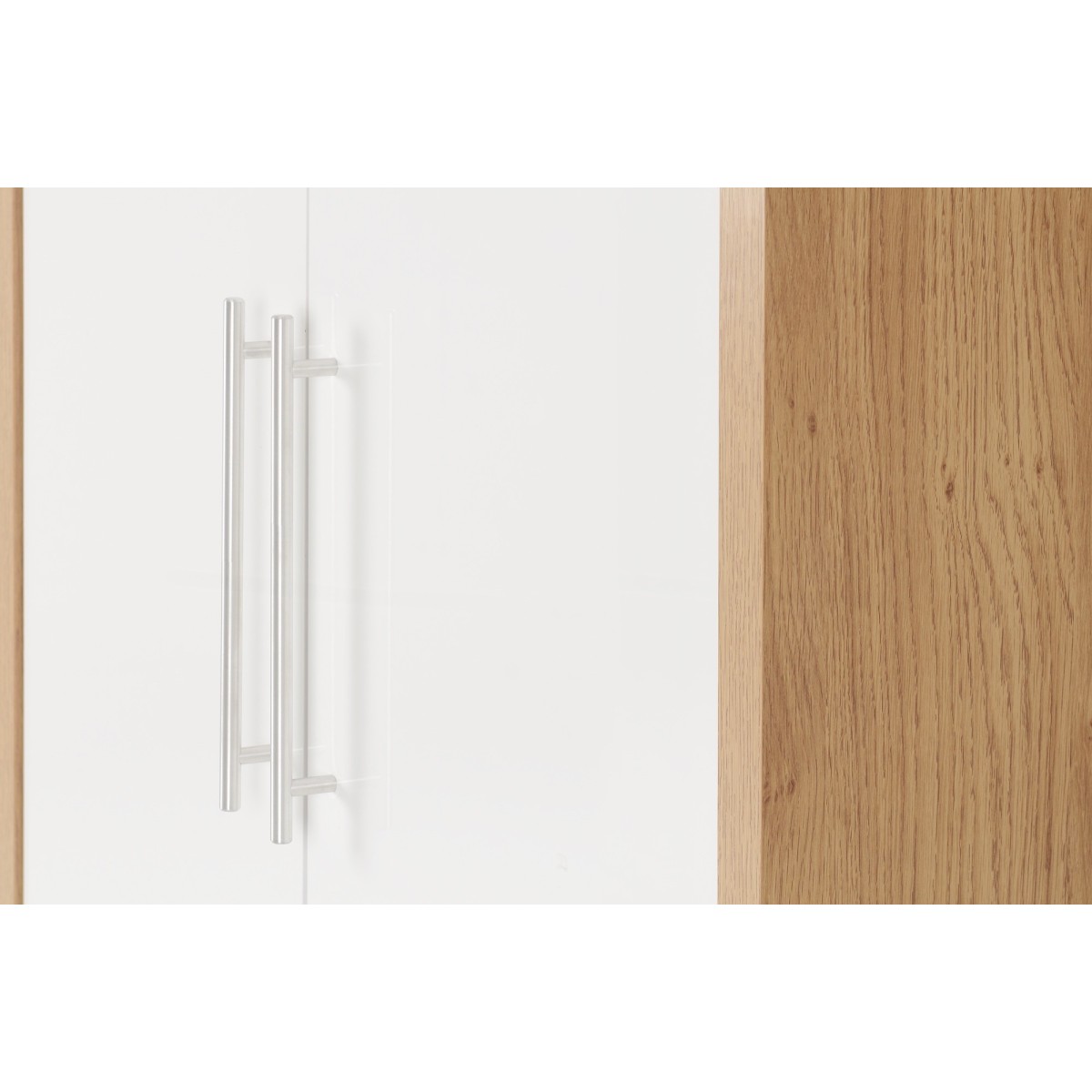 Seville 2 Door Wardrobe - White Gloss/Light Oak...