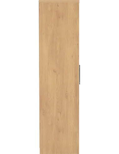 Seville 2 Door Wardrobe - Black  Gloss/Light Oak Effect Veneer