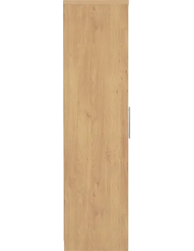 Seville 2 Door Wardrobe - Grey Gloss/Light Oak Effect Veneer