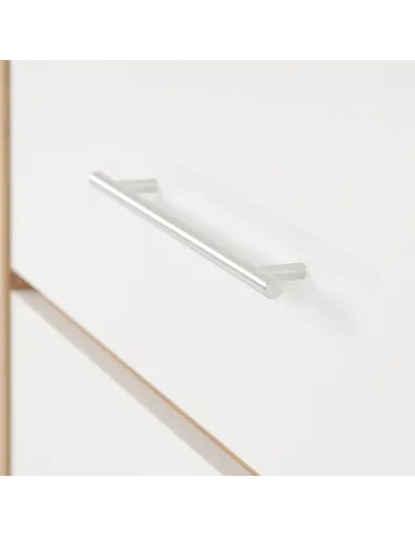 Seville 3 Drawer Chest - White Gloss/Light Oak Effect Veneer