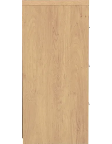 Seville 3 Drawer Chest - White Gloss/Light Oak Effect Veneer
