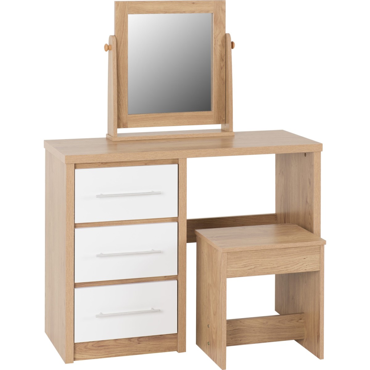 Seville Dressing Table Set - White Gloss/Light...