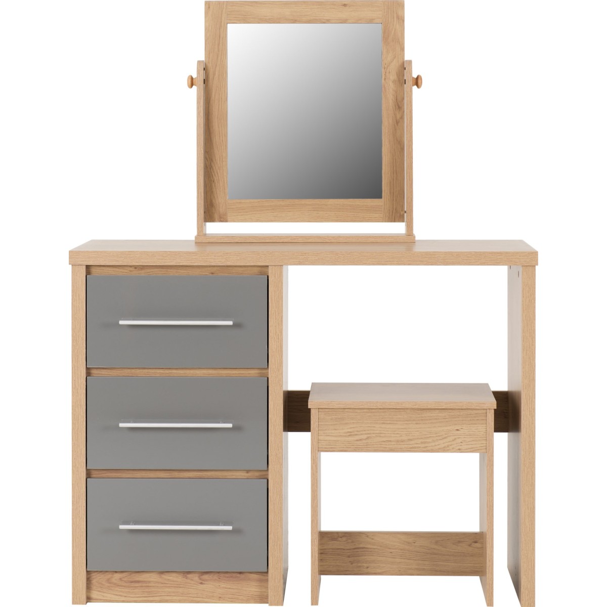 Seville Dressing Table Set - Grey Gloss/Light...